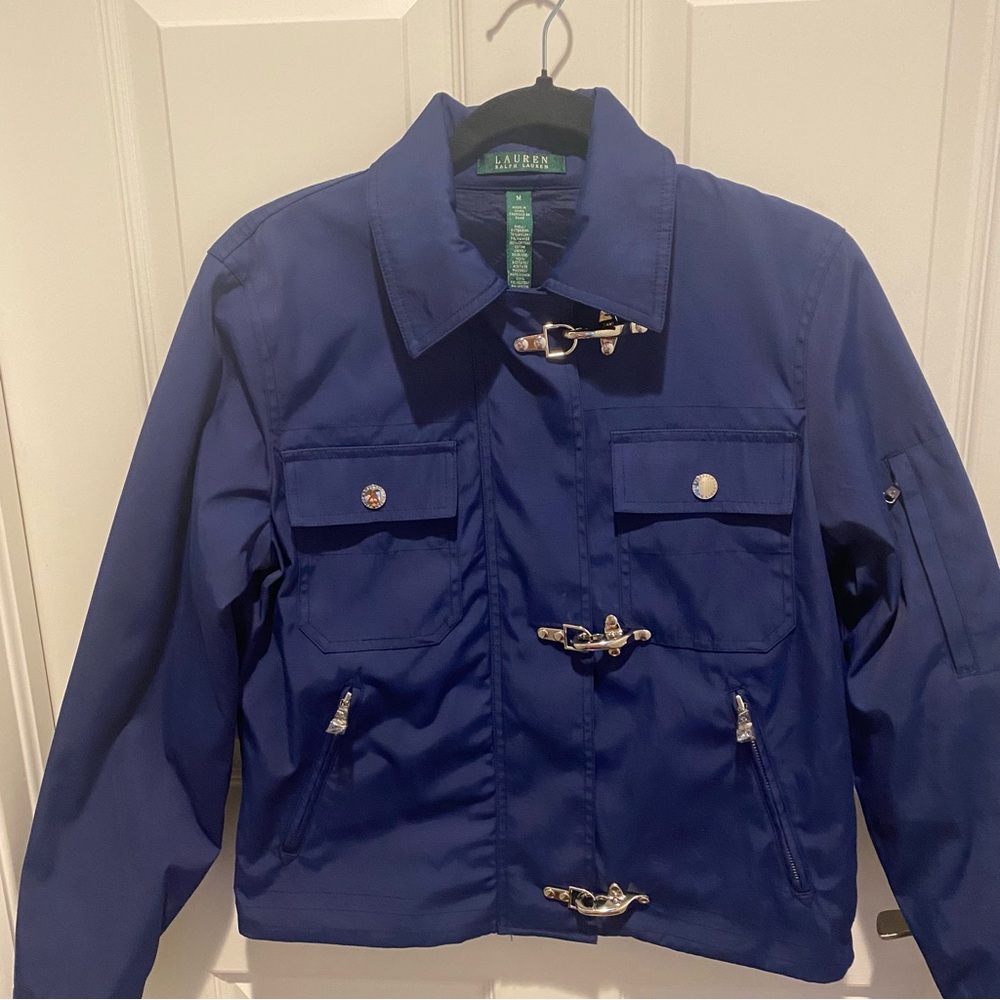 Lauren Ralph Lauren Navy Blue Bomber Jacket - Picture 2 of 4
